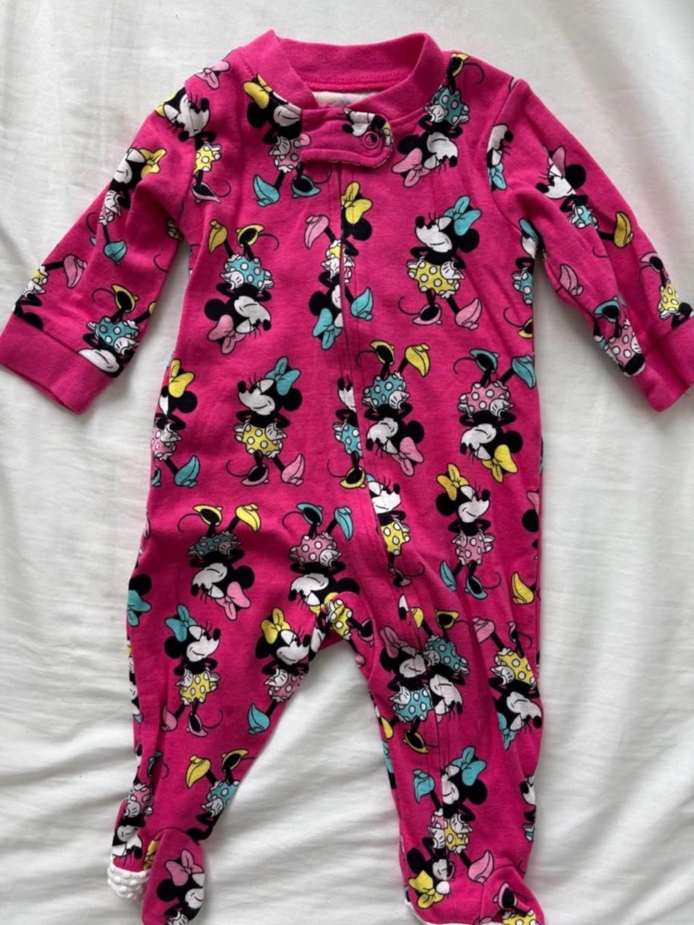 Amazon Essentials Hot Pink Minnie Mouse Footed One-Piece Pajama